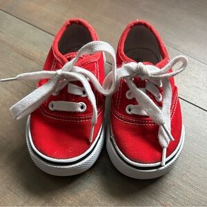 Vibrant Red Kids Sneakers